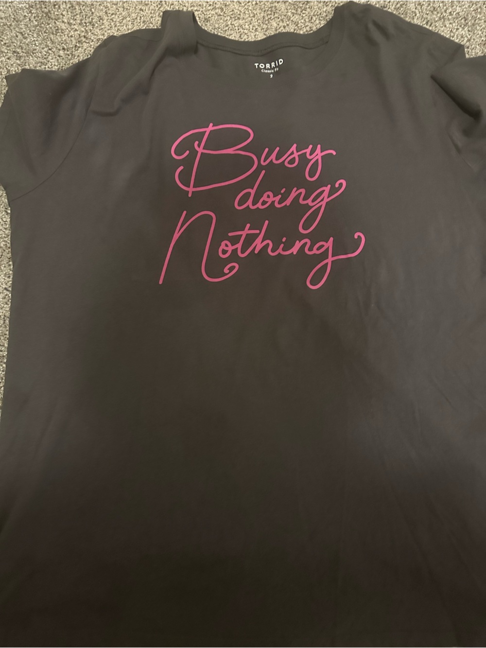 torrid Black/ charcoal  Short-Sleeve Tee with Pink Script